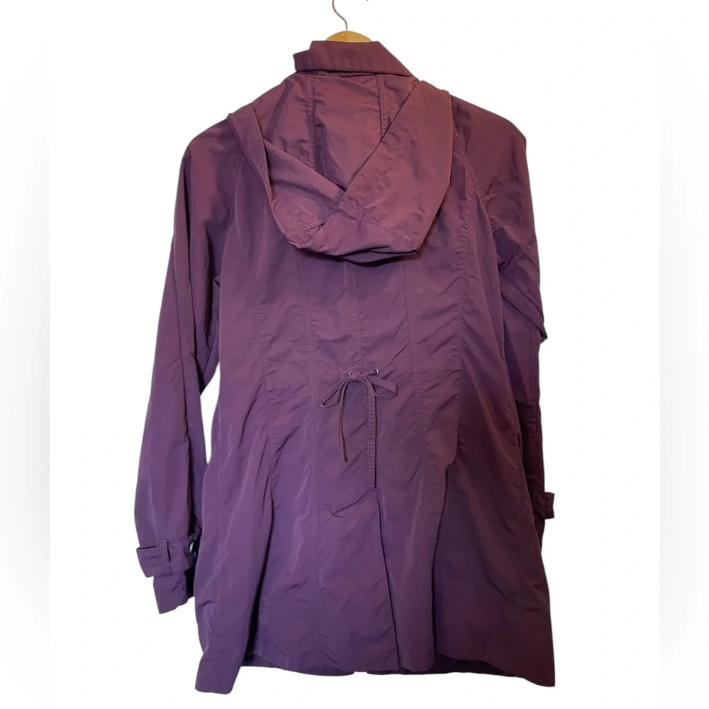 EDDIE BAUER Purple Hooded Drawstring Waist Lightweight Rain Jacket Coat - Small - Picture 7 of 16